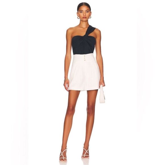 Veronica Beard Belinda Jacquard Linen One Shoulder Strap Blue NWT size 8 $328 - Picture 5 of 11